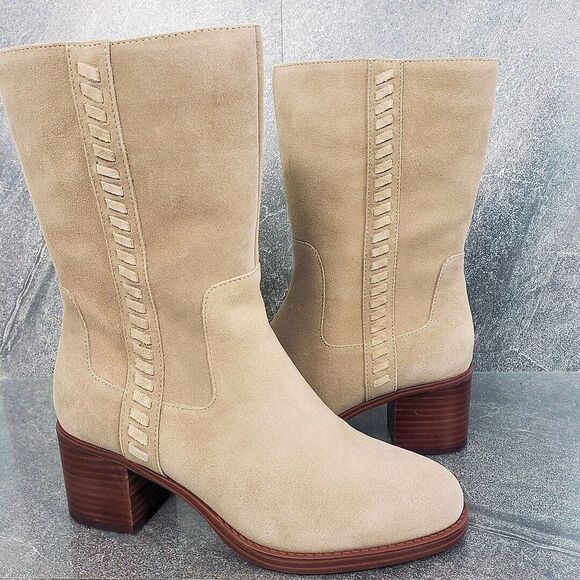 NWOT Vince Camuto Tan Heeled Boots - Picture 1 of 13